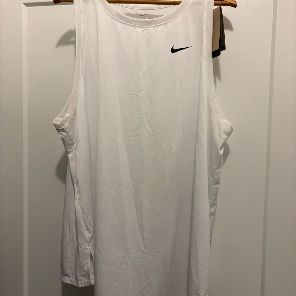 NEW! Nike White Dri-FIT Tank with black Logo